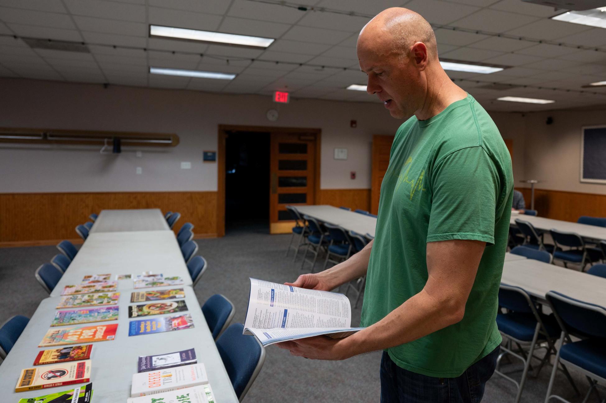 Soldier reading a book
