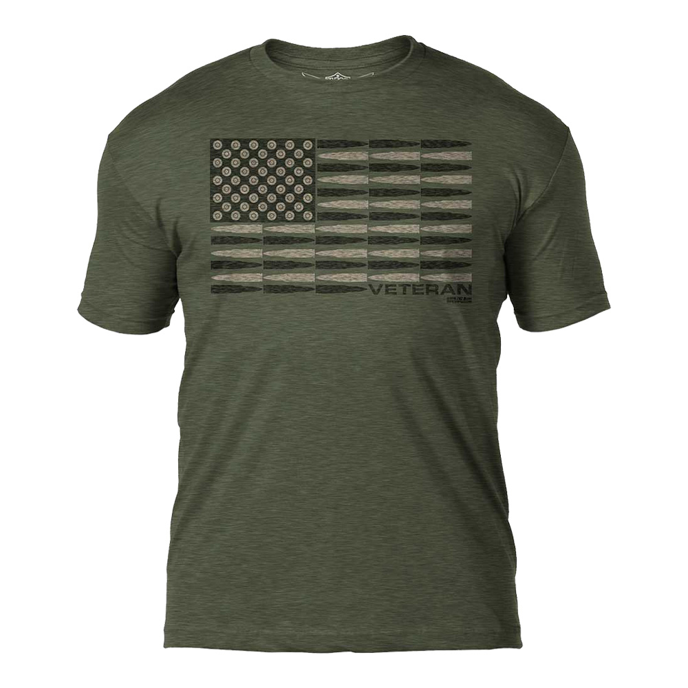 7.62 Design Veteran Bullet Flag Graphic T-Shirt
