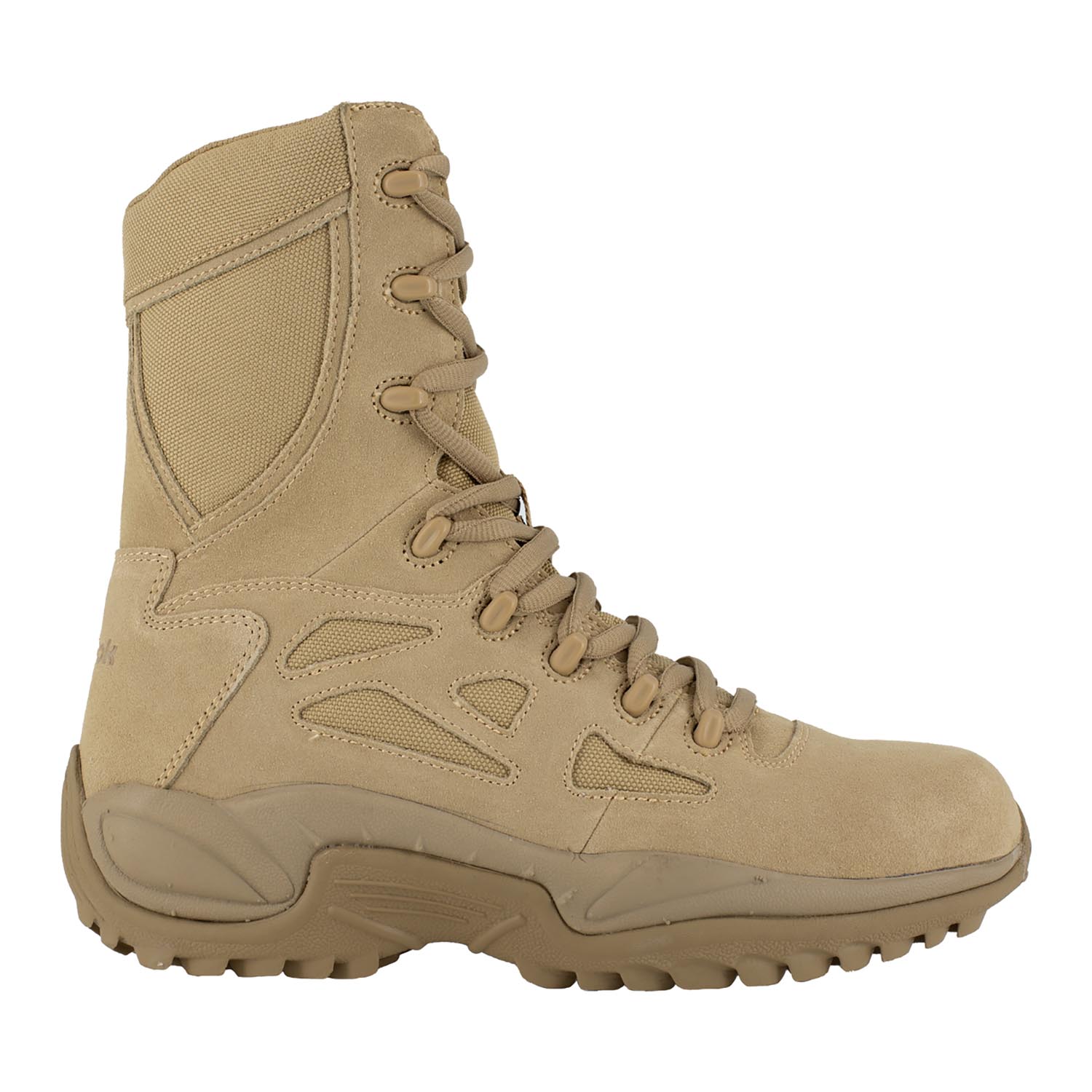 REEBOK MEN'S 8" STEALTH SIDE-ZIP DESERT MILITARY BOOTS