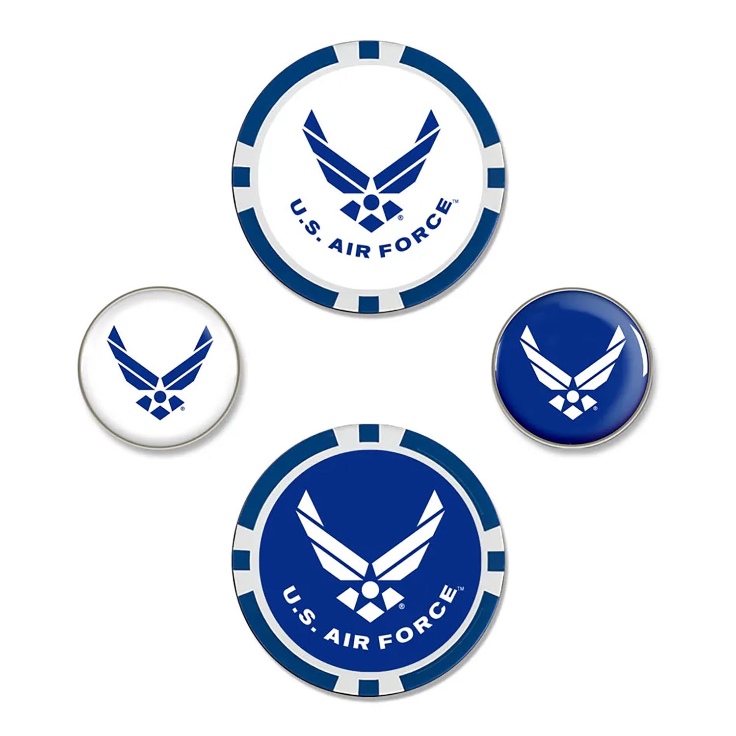 U.S. MILITARY GOLF BALL MARKERS, SET OF 4