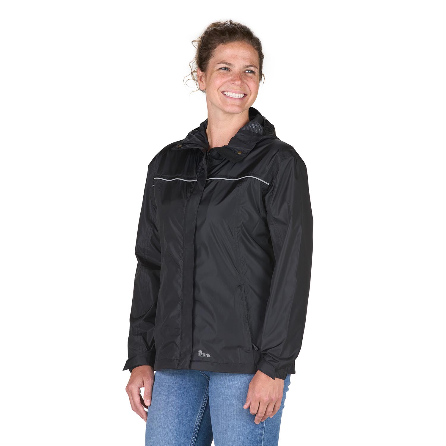 BERNE WOMEN�S COASTLINE LIGHTWEIGHT HOODED RAIN JACKET