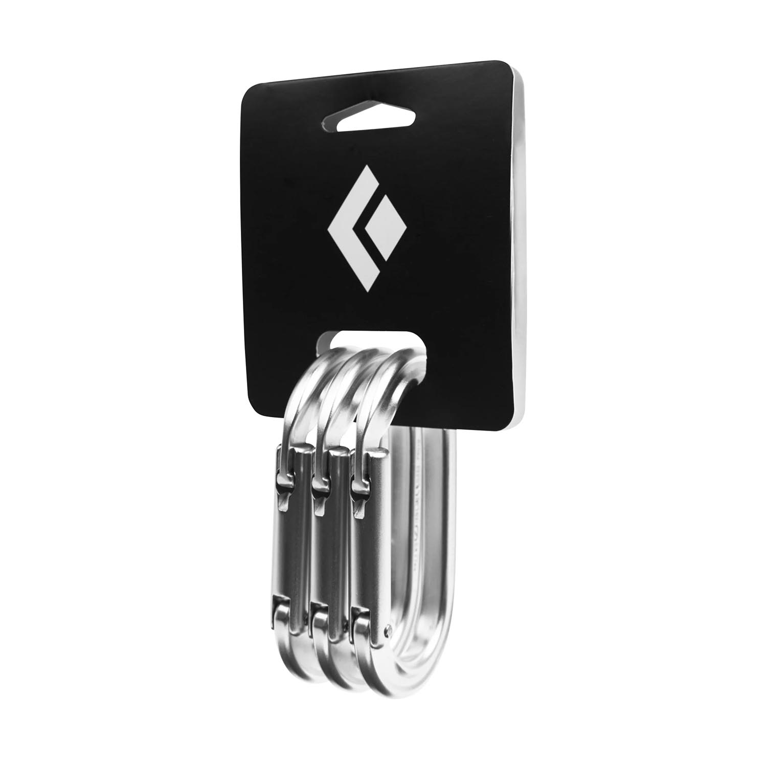 Black Diamond Oval Keylock Carabiner 3pk