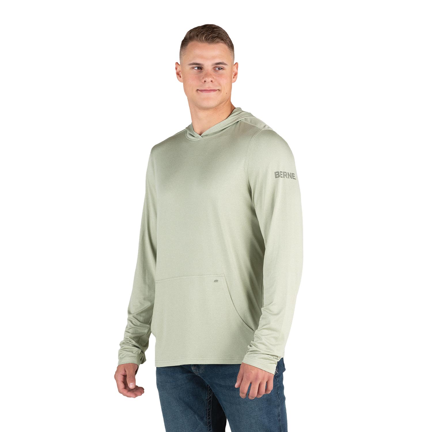 BERNE MEN'S LONG SLEEVE HOODED UPF SUN SHIRT