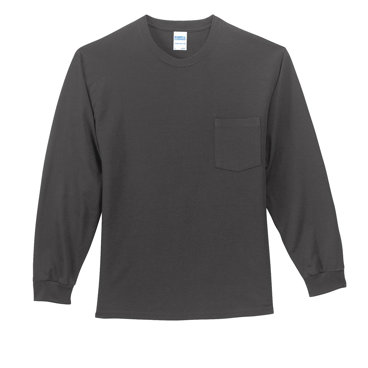 PORT & COMPANY LONG SLEEVE ESSENTIAL POCKET TEE